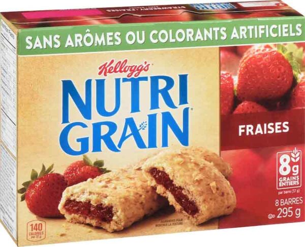 Barres Kellogg's Nutrigrain – Fraises