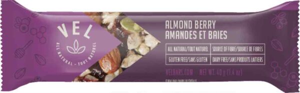 Barres de céréales Vel – Amandes et baies